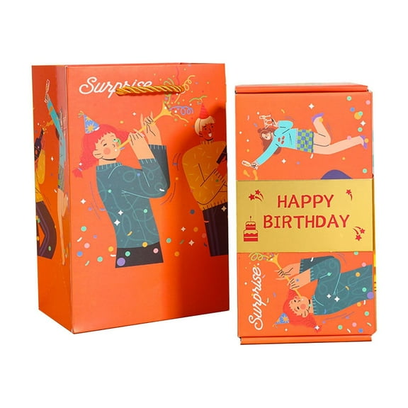 Explosion Surprise Gift Box for Money, DIY Gift Box with Confetti, Birthday Surprise Cash Explosion Gift Box, Yellow Pop Up Exploding Surprise Box for Party Anniversary Proposal (Yellow-18pcs)