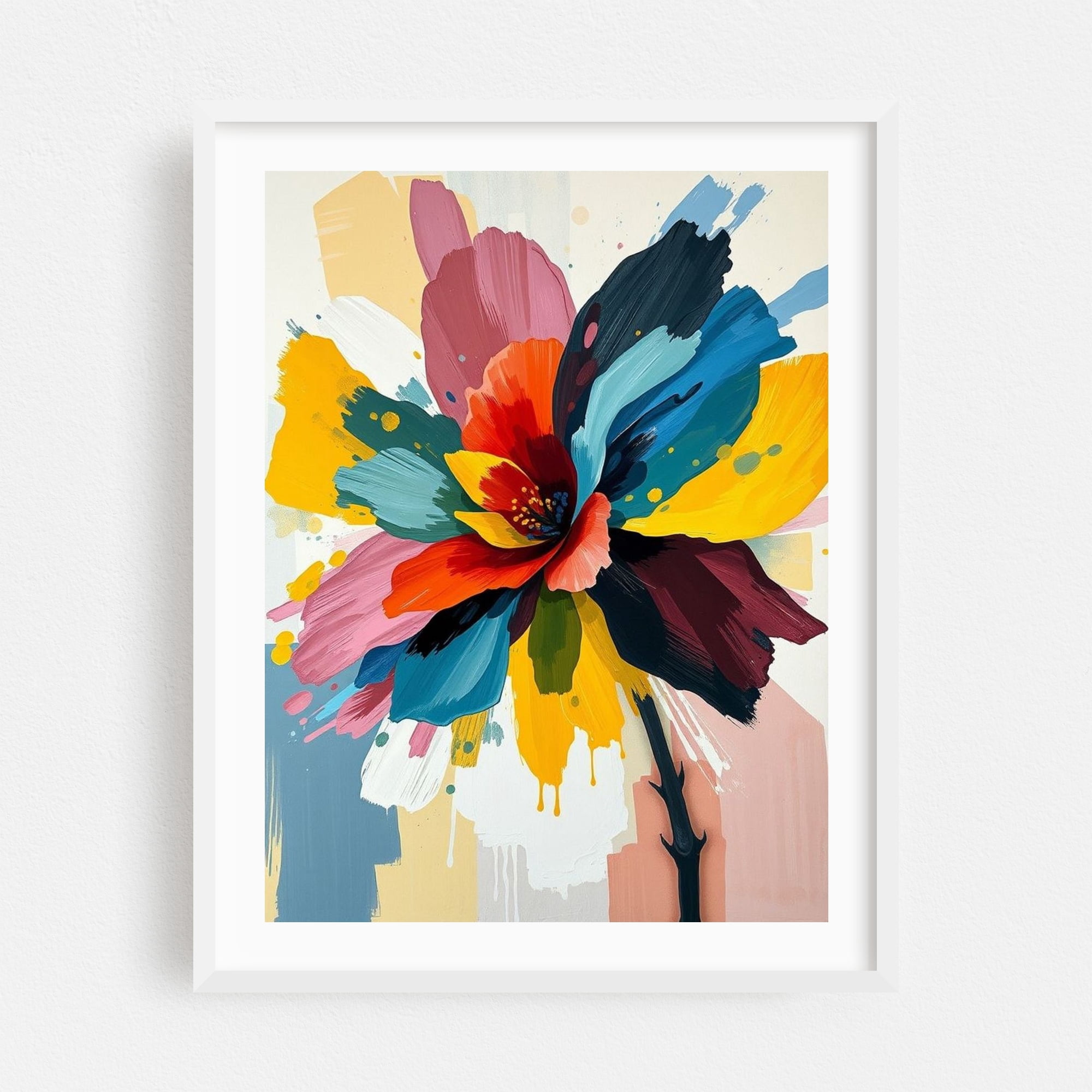 Explosive Bloom - Painting Abstract Floral Modern Art Flowers ...