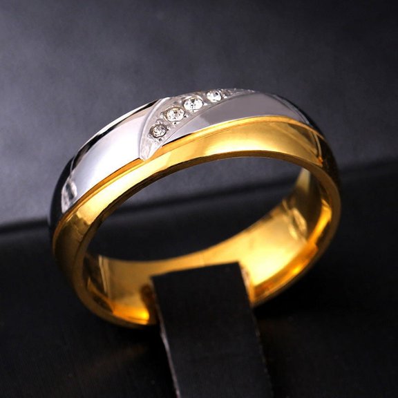 Explosive Diamond-studded Titanium Steel Couple Ring