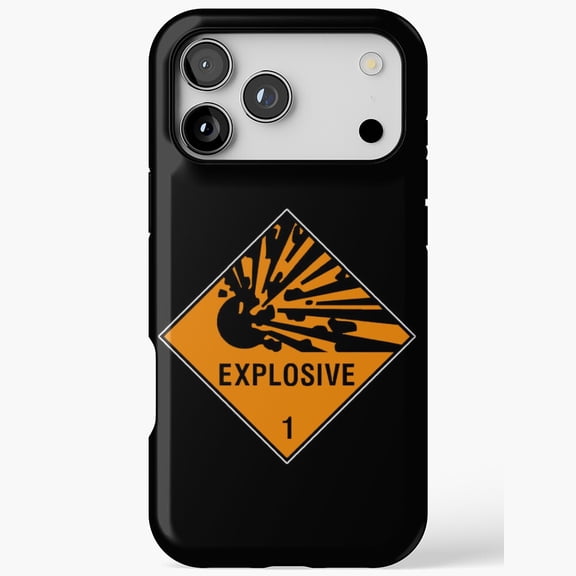 Explosive Hazard Symbol Orange Alert for iPhone Case 11 through 17 Pro Max