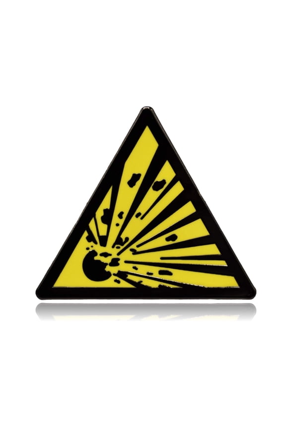 Explosive Safety Warning Hard Enamel Pin | Clayton Jewelry Labs