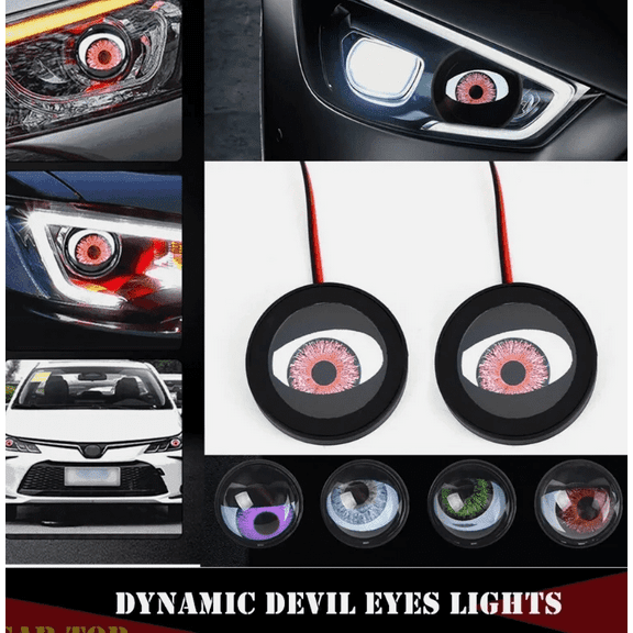 Explosive car LED devil eye headlights 1.5w modified flat model dynamic lights multi-mode