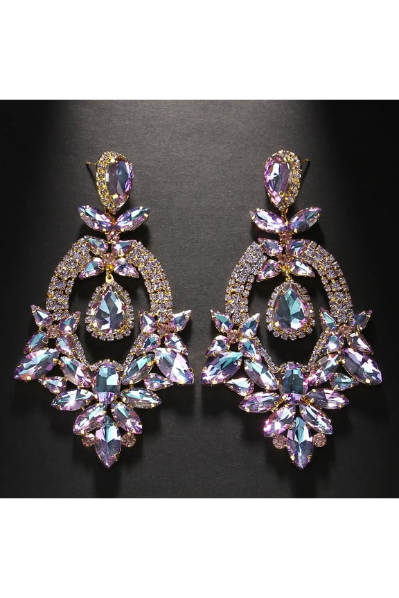 Explosively Popular Waterdrop Pendant Earrings for Women Dramatic Heavy-Duty Luxury Design Rhinestone Earrings Stage & Banquet Jewelry