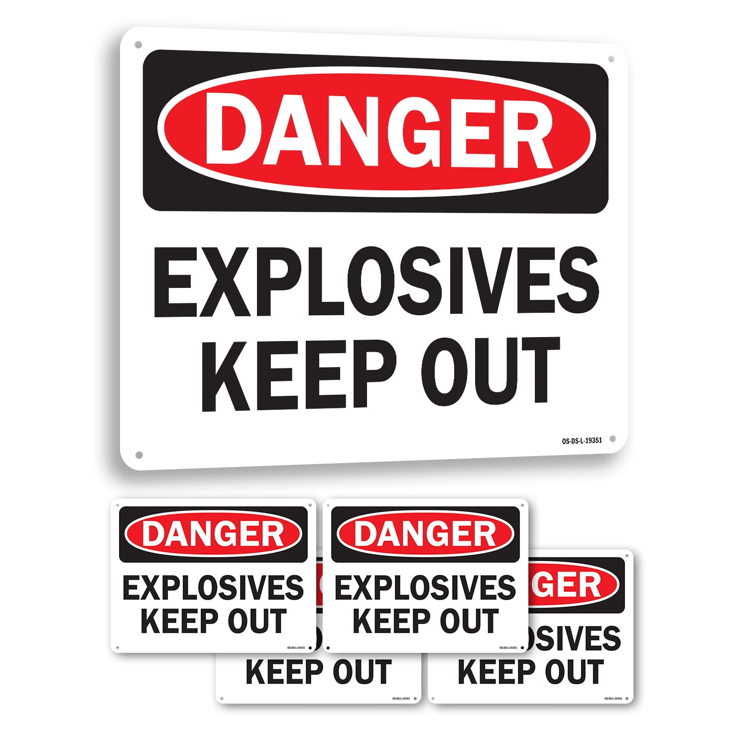 Explosives Keep Out OSHA Danger Aluminum Sign 10 Inch x 7 Inch - 5 Pack ...