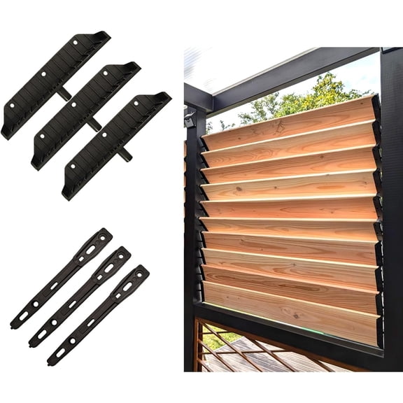 Explranltec Louver Bracket Kit, Deck Sunblind System, Shutters Hardware Black