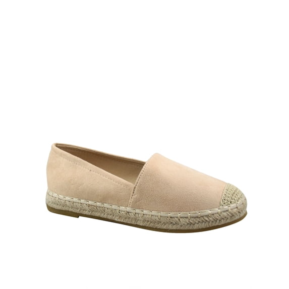 Forever Women's Casual & Dress Shoes Faux Suede Slip On Espadrille Round Toe, Nude, 7
