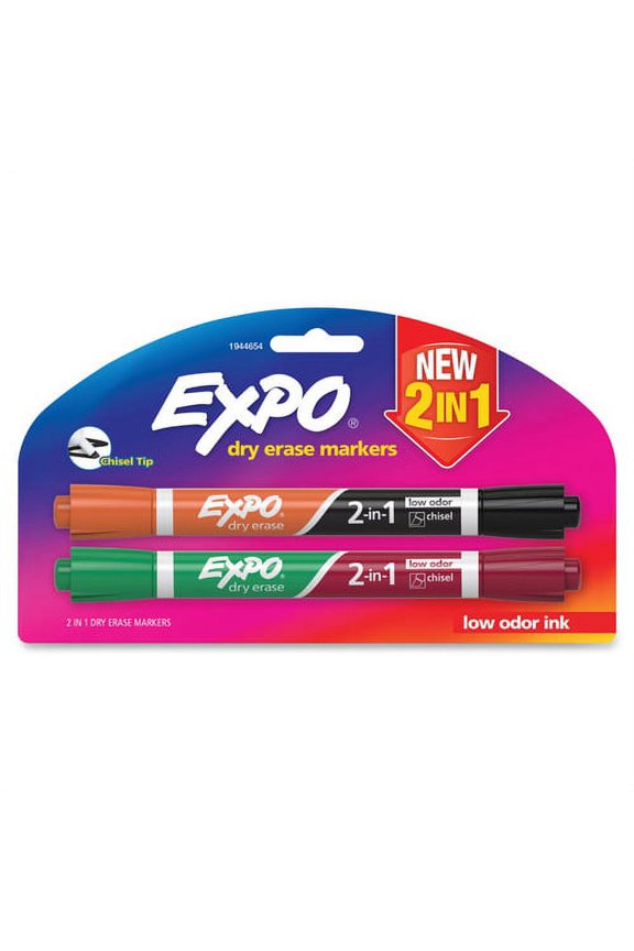 two in one Dry Erase Markers, 2 Per Pack