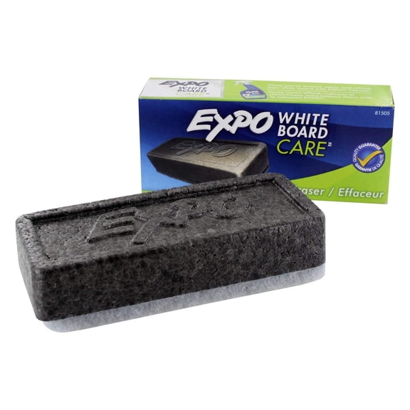 Expo Block Eraser 81505 Dry Erase Whiteboard Board Eraser, Soft Pile, 5 1/8 W x 1 1/4 H - Pack of 12