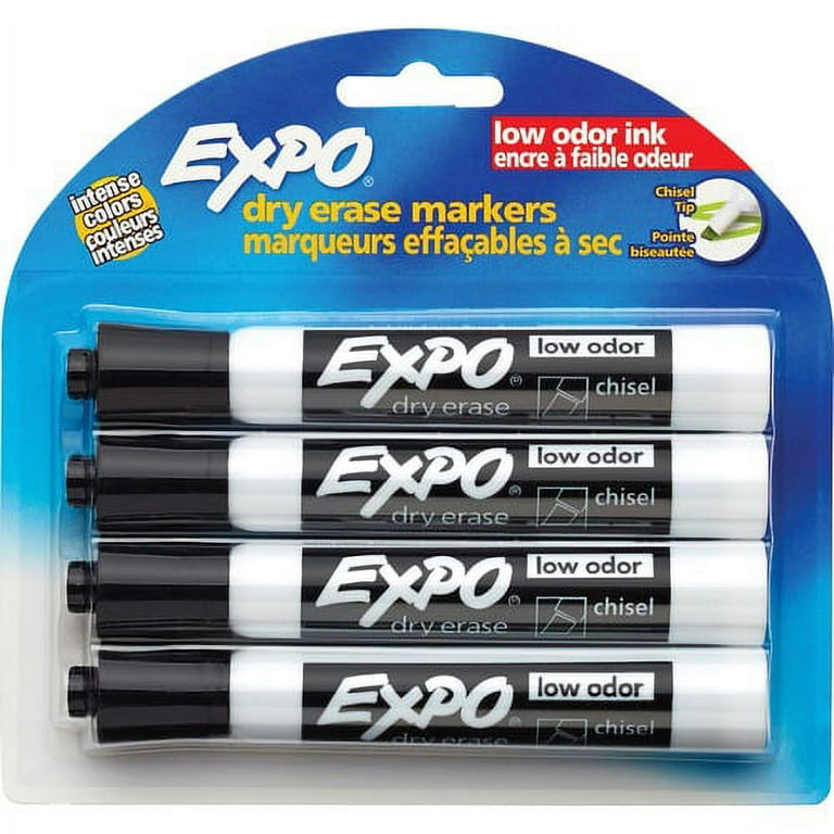 Expo Dry Erase Chisel Tip Markers - Chisel Marker Point Style - Black - 4 / Pack Expo Dry Erase Chisel Tip Markers - Chisel Marker Point Style - Black - 4 / Pack