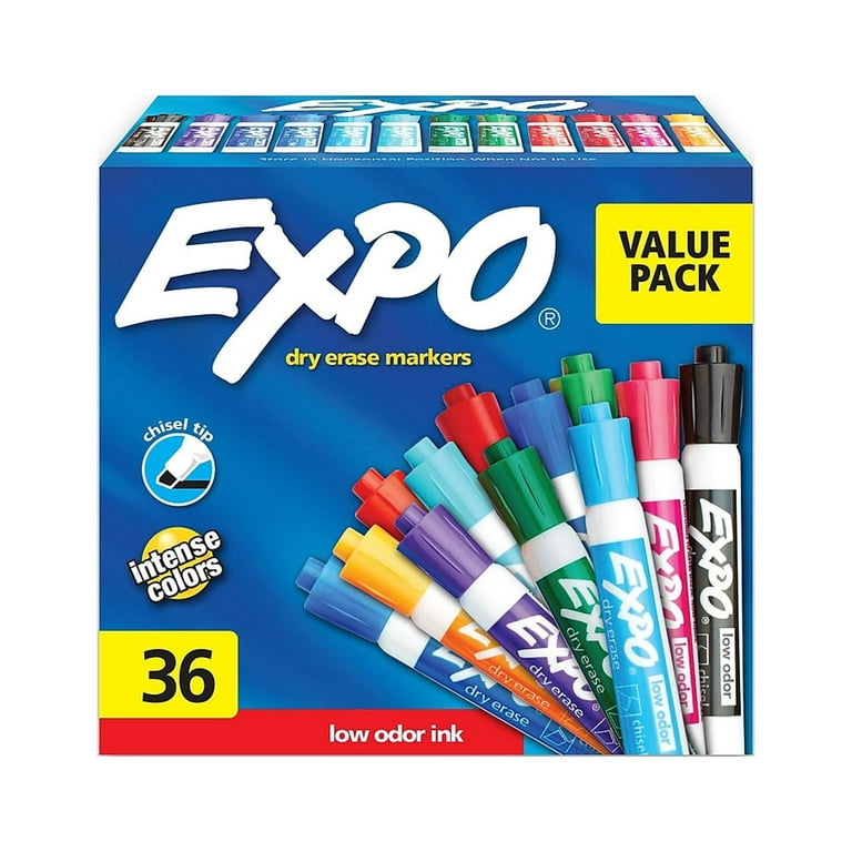 Expo Dry Erase Markers, Chisel Tip, Assorted, 36/Pack (2135174)