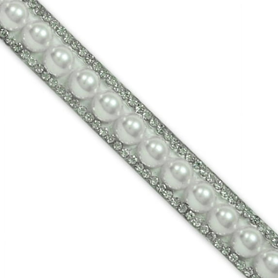 1/2" Hot Fix Pearl Rhinestone Banding Trim by the yard (Sold by the Yard)