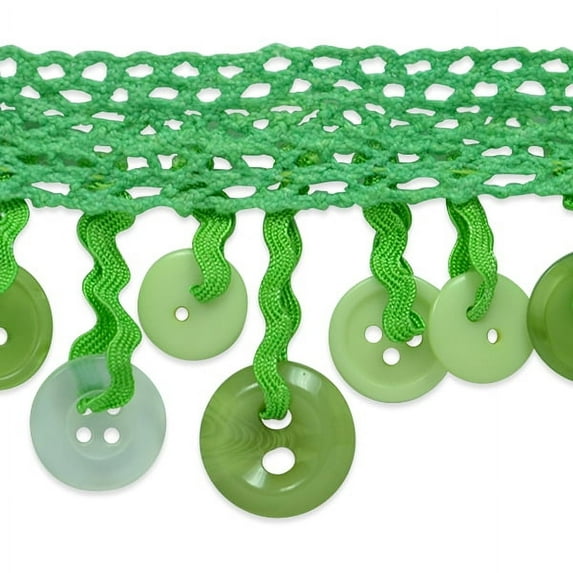 Expo Int'l 10 yards of Ella Crochet Button Fringe Trim