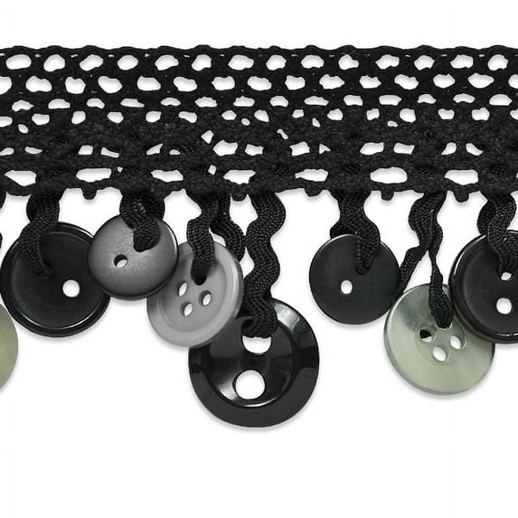 Expo Int'l 10 yards of Ella Crochet Button Fringe Trim