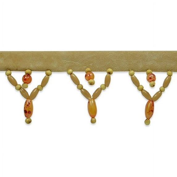 Expo Int'l 10 yards of Wooden Scalloped Bead Fringe Trim
