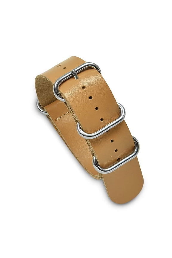 24mm Military MoD Leather Watch Strap - Light Brown