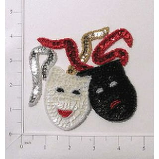 Drama - Drama Faces - Mardi Gras - Embroidered Iron On Applqiue Patch
