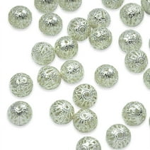 Expo Int'l 6 Packs of 10mm x 10mm Round Filigree Metal Beads 8 Inch Strand