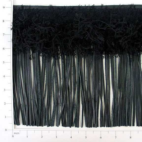 Expo Int'l 9" Leather And Hairy Gimp Fringe Trim by the yard (Sold by the Yard)