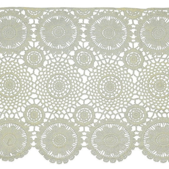 Carla 12" Classic Medallion and Open Lattice Lace Trim by the yard (Sold by the Yard)