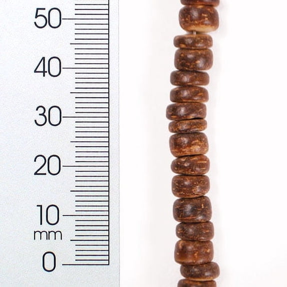 Coconut Beads 8mm Disks Drk Brown 2/8"