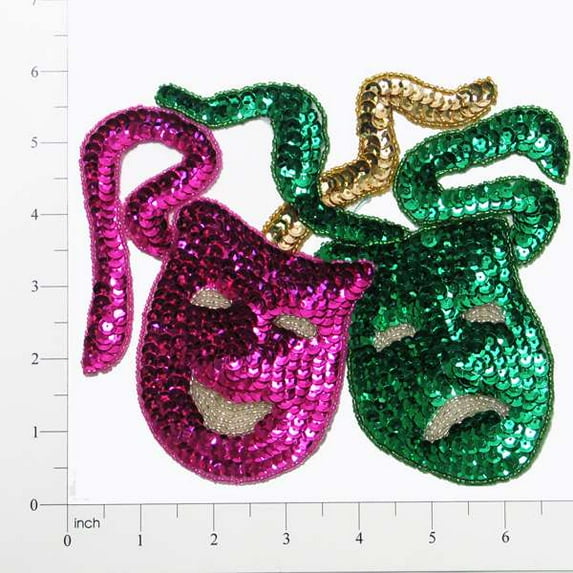 Drama Mask Sequin Applique/Patch