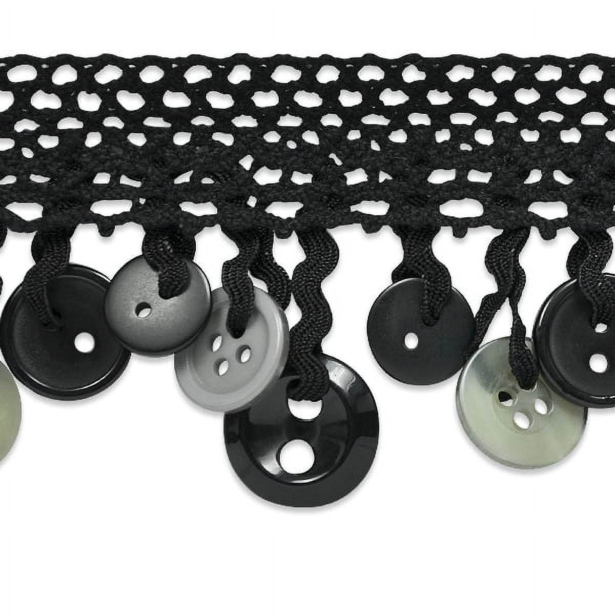 Expo Int'l Ella Crochet Button Fringe Trim by the yard (Sold by the