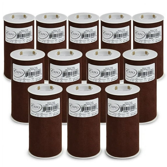 Expo Int'l Pack of 12 Premium Shiny Tulle Spools of 6 Inch X 25 Yards