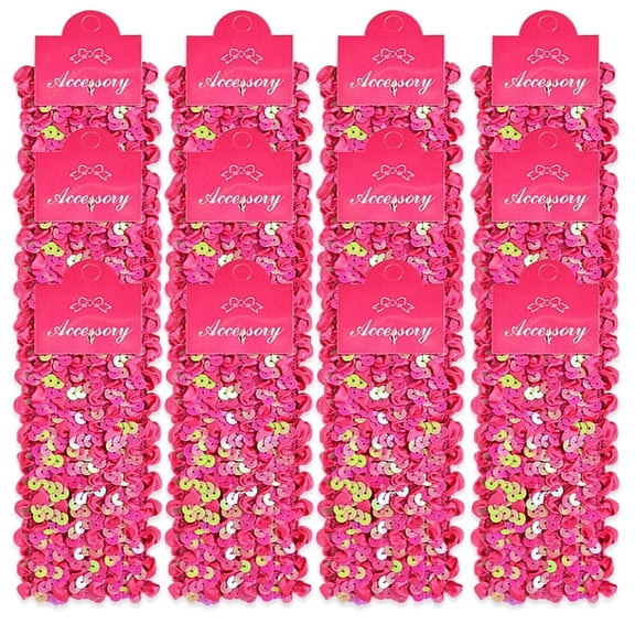 Expo Int'l Pack of 12 Ruffled Ribbon Stretch Sequin Headband