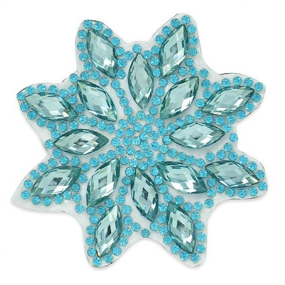 Pack of 2 Mirna  Jewel colored snowflake iron- on applique