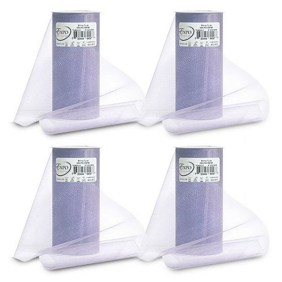 Expo Int'l Pack of 4 Premium Shiny Tulle Spools of 6 Inch X 25 Yards