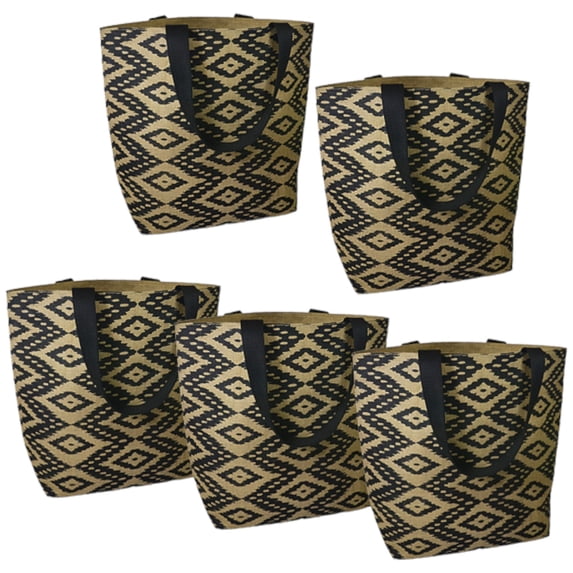 Expo Int'l Pack of 5 Hawthorn Diamond Aztec Pattern Jute Tote Bag Quilting Essential
