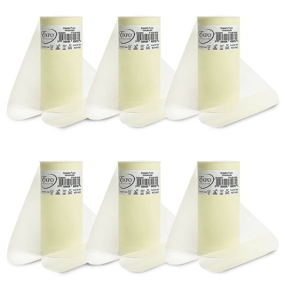 Expo Int'l Pack of 6 Premium Matte Tulle Spool of 6-inch X 25 Yards