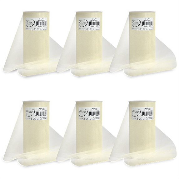 Expo Int'l Pack of 6 Premium Shiny Tulle Spools of 6 Inch X 25 Yards