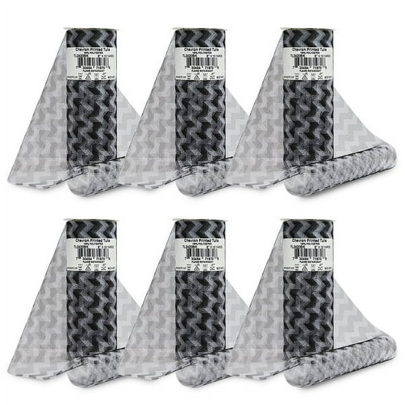 Expo Int'l Premium Zig Zag Printed Tulle Spool of 6" X 10 Yards