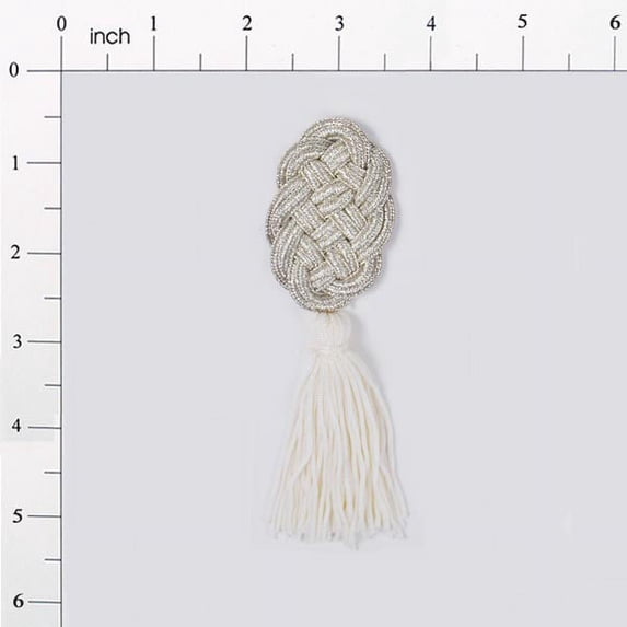 Elegant Frog Tassel Braided Embellishment - 4 3/4" x 1 1/4"