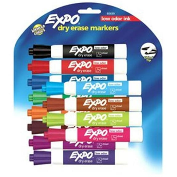 Expo Low Odor Chisel Tip Dry Erase Marker Chisel Asst