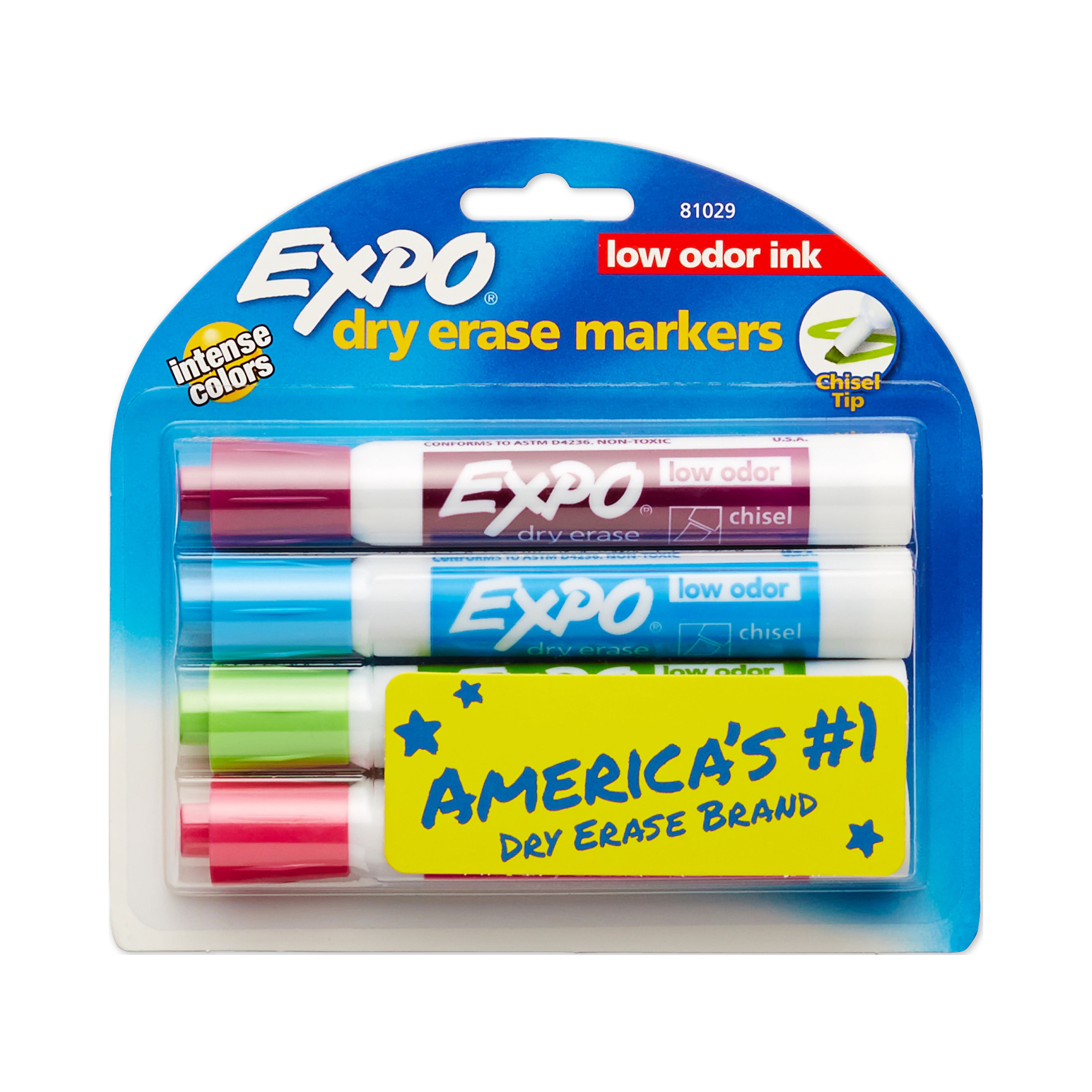 Slim Dry Erase Markers, Set of 4, Small Space Organization