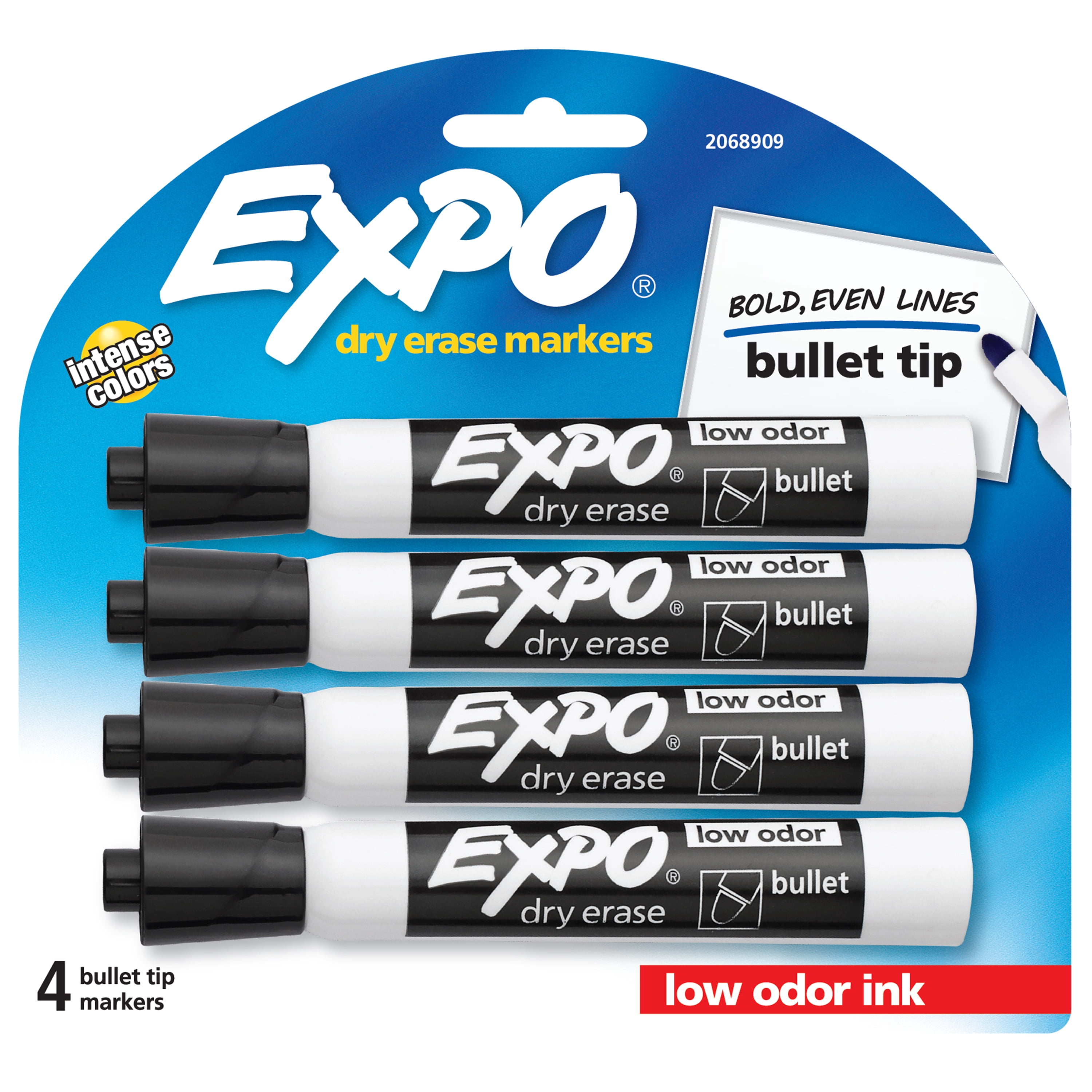 Newell Brands Expo Low Odor Dry Erase Chisel Tip Markers, Set of 4 (Black,  Red, Blue, Green)