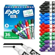 EXPO Dry Erase Markers, Chisel Tip, Assorted Colors, 36 Count