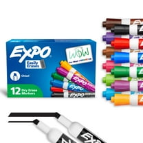 EXPO Dry Erase Markers, Chisel Tip, Assorted Colors, 12 Count