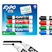 EXPO Dry Erase Markers, Chisel Tip, Assorted Colors, 4 Count