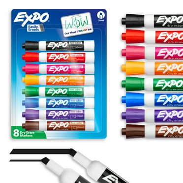 EXPO Dry Erase Markers, Chisel Tip, Assorted Colors, 8 Count