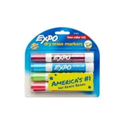Expo Low Odor Dry Erase Markers, Chisel Tip, Assorted Intense Colors, 4 Pack