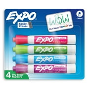 Expo Low Odor Dry Erase Markers, Chisel Tip, Assorted Intense Colors, 4 Pack