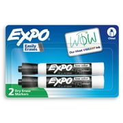 EXPO Dry Erase Markers, Chisel Tip, Black, 2 Count