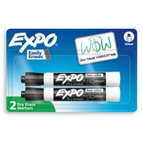 EXPO Dry Erase Markers, Chisel Tip, Black, 2 Count