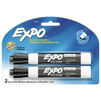 Expo Low Odor Dry Erase Markers, Chisel Tip, Black, 2 Count