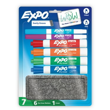 EXPO Dry Erase Markers Kit, Includes Eraser, 7 Count