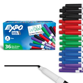 EXPO Low Odor Dry Erase Markers, Fine Tip, Assorted Colors, 36 Count