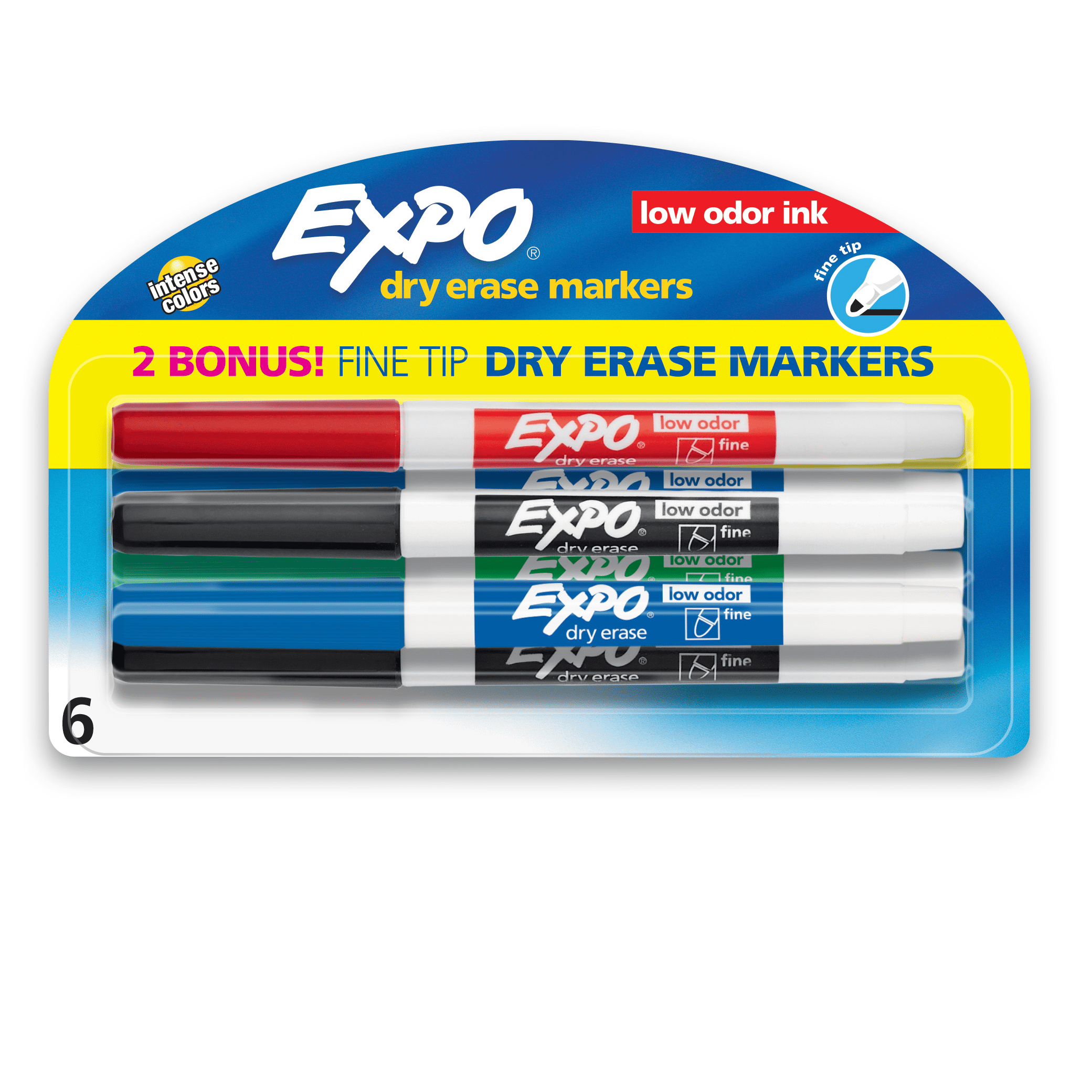 https://i5.walmartimages.com/seo/Expo-Low-Odor-Dry-Erase-Markers-Fine-Tip-Assorted-Colors-Includes-2-Bonus-Markers-6-Count_ef0b5142-32fa-4fb6-a4c1-f547c3b2a5fe.eee15c0b0095c8b6a081b0143906319b.png